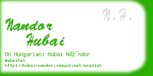 nandor hubai business card